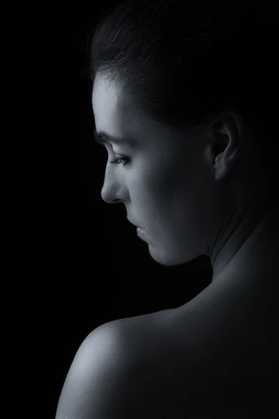 Body scape of woman neck and hand emotion conversão artística — Fotografia de Stock