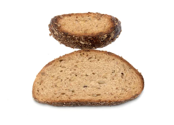Нарізаний Житнім Хлібом Хліб Білій Тарілці — стокове фото