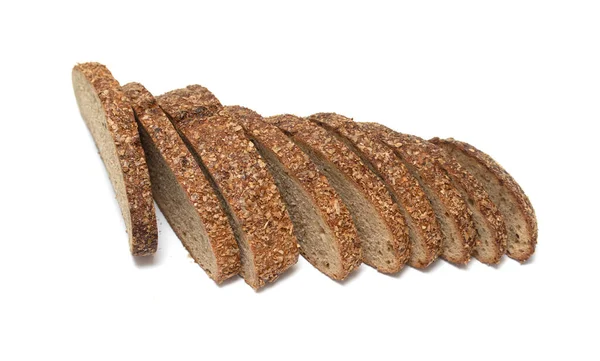 Sliced Rye Bread Loaf White Plate — Stock Photo, Image