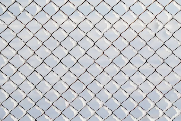 Mesh Metal Mesh Snow Winter Background — Stock Photo, Image