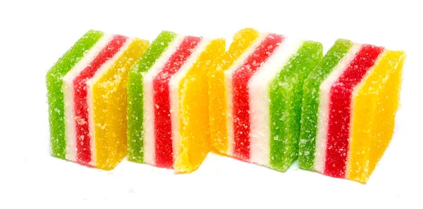 Chew Multi Colored Sweets White Background — Stock Photo, Image