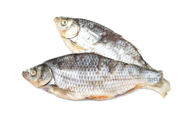 Vobla Pescado Salado Seco Sobre Fondo Blanco — Foto de Stock