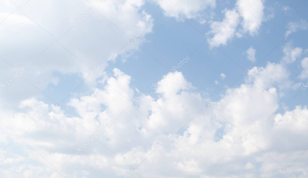 blue sky background with white clouds bright sunny day