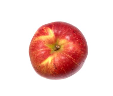 Beyaz arkaplanda kırmızı elma izole edildi.