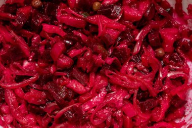 Pancar salatası, sirke sosu yakın plan..