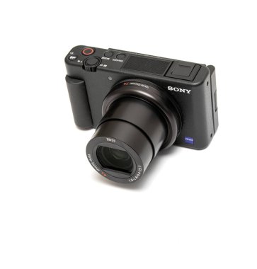 PETROPAVLOVSK, KAZAKHSTAN - 26 Şubat: Sony ZV-1 kamera beyaz arkaplanda.