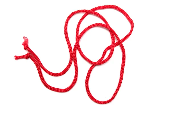 Cuerda Roja Aislada Sobre Fondo Blanco — Foto de Stock