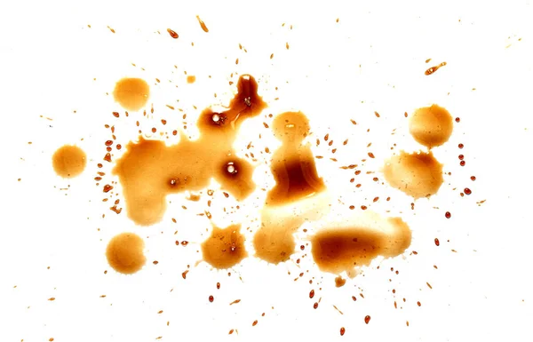 Coffee Stains Splashes White Background — Stock Photo, Image