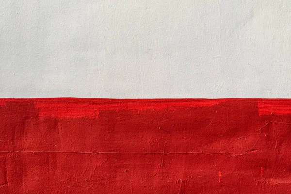 Betonowa Ściana Biała Czerwona Farba — Zdjęcie stockowe