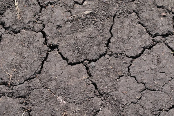 Schwarze Erde Mit Großen Rissen Hintergrund — Stockfoto