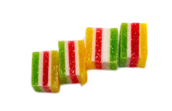 Chew Multi Colored Sweets White Background — Stock Photo, Image