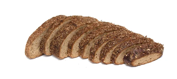 Sliced Rye Bread Loaf White Plate — Stock Photo, Image