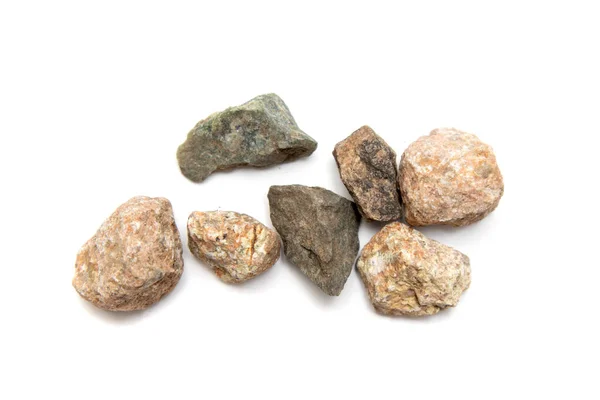 Granieten Stenen Een Witte Achtergrond — Stockfoto
