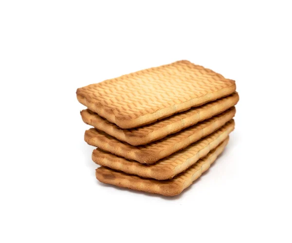 Groot Rechthoekig Koekje Een Witte Achtergrond — Stockfoto