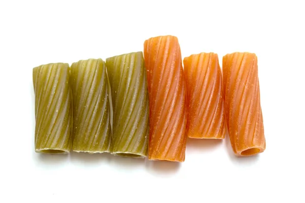 Multi Gekleurde Pasta Een Witte Achtergrond — Stockfoto