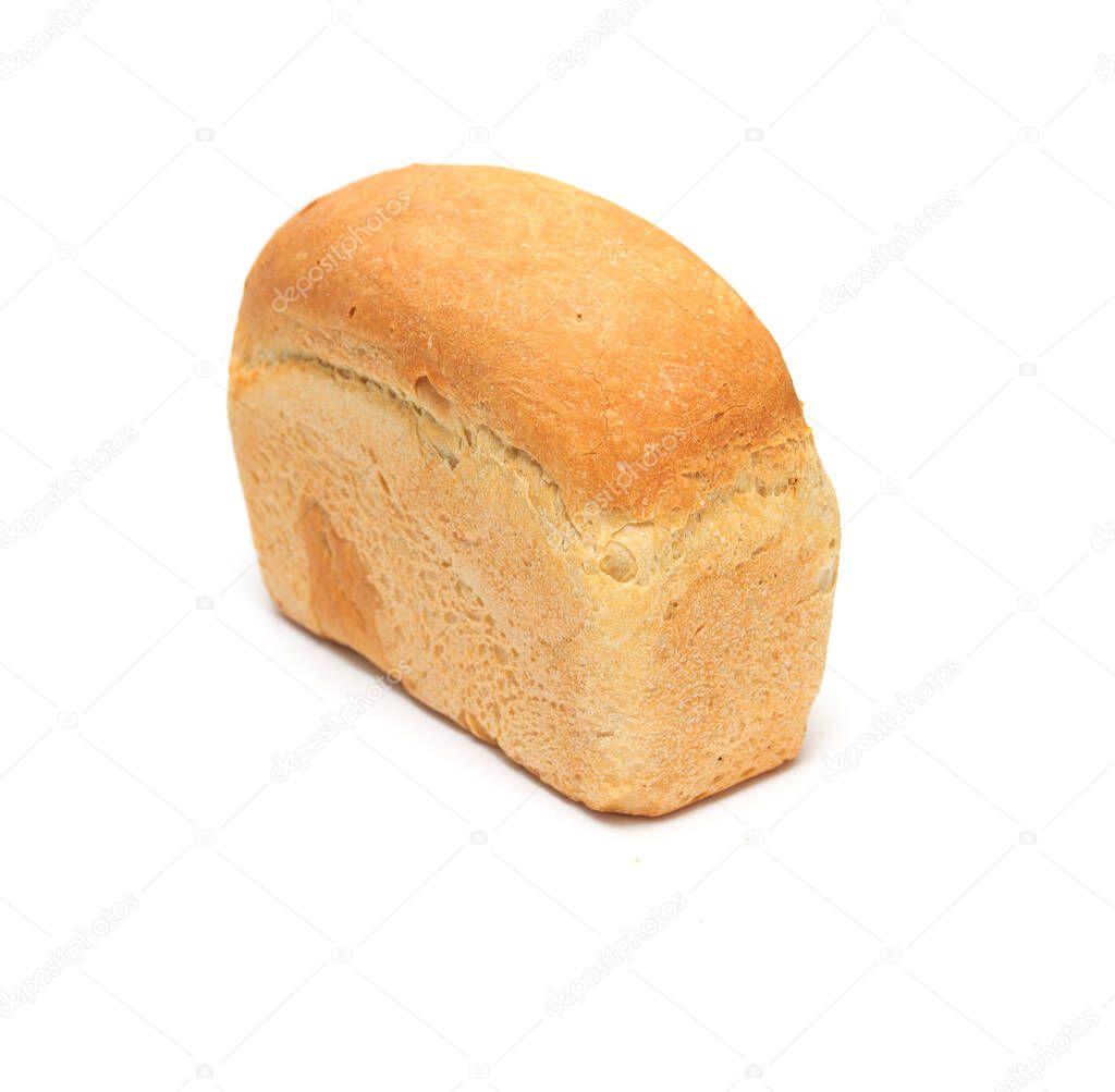 rectangular loaf of bread on a white background
