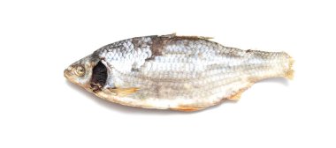 vobla beyaz arka planda kurutulmuş tuzlanmış balık