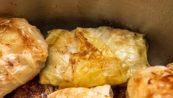 Kohlrouladen Kohl Mit Fleisch Gebratene Fertiggerichte — Stockfoto