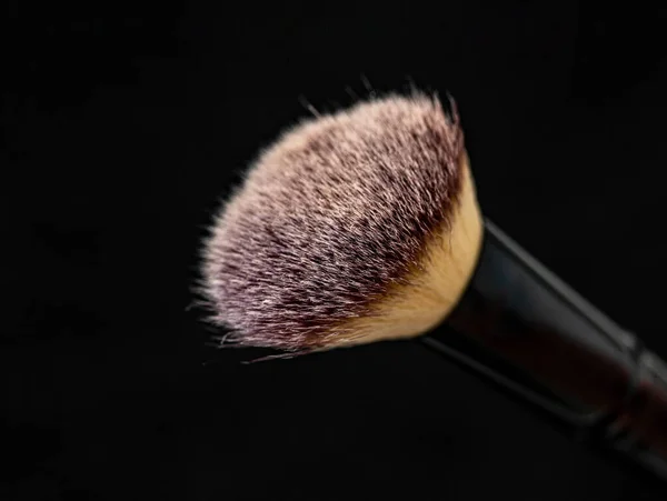 Pinceles Maquillaje Sobre Fondo Negro —  Fotos de Stock