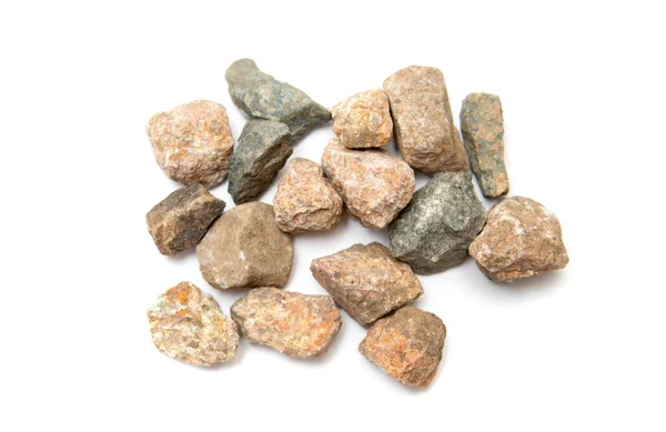Batu Granit Dengan Latar Belakang Putih — Stok Foto