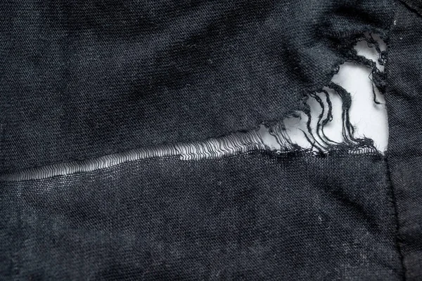 Разорванные Царапины Черной Старой Ткани — стоковое фото