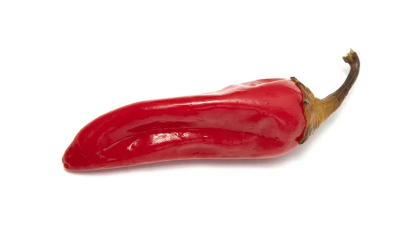 Peperoncino Rosso Succoso Sfondo Bianco — Foto Stock