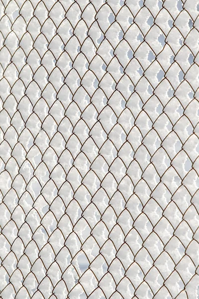 Mesh Metal Mesh Snow Winter Background — Stock Photo, Image