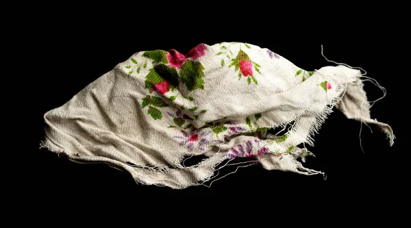 Old Rag Cloth Black Background — Stock Photo, Image