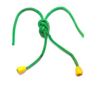 Beyaz arkaplanda yeşil ip yakın plan