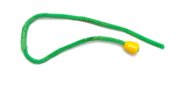 Grüne Seil Nahaufnahme auf weißem Hintergrund — Stockfoto