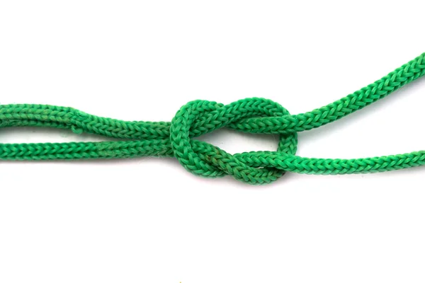 Green rope closeup on white background — Stock Photo, Image