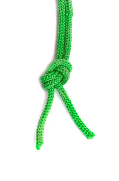 Green rope closeup on white background — Stock Photo, Image