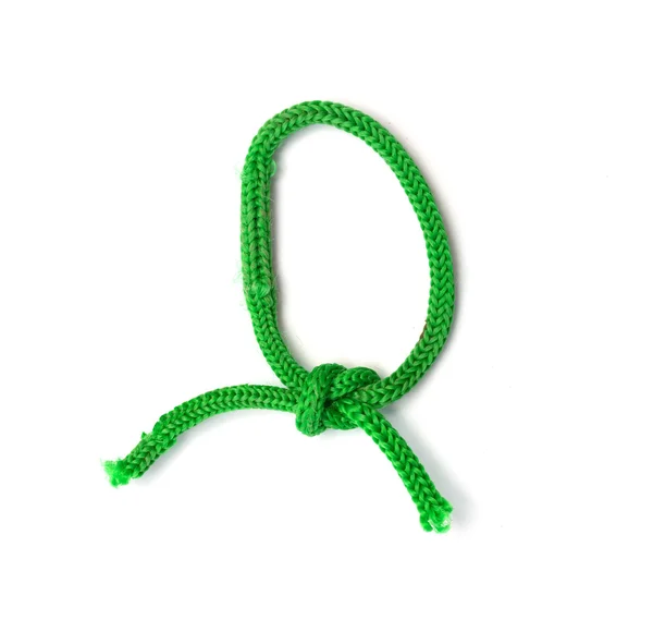 Groen touw close-up op witte achtergrond — Stockfoto