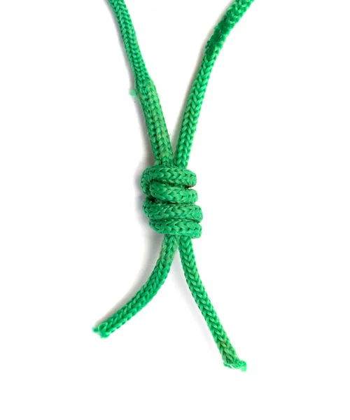 Green rope closeup on white background — Stock Photo, Image