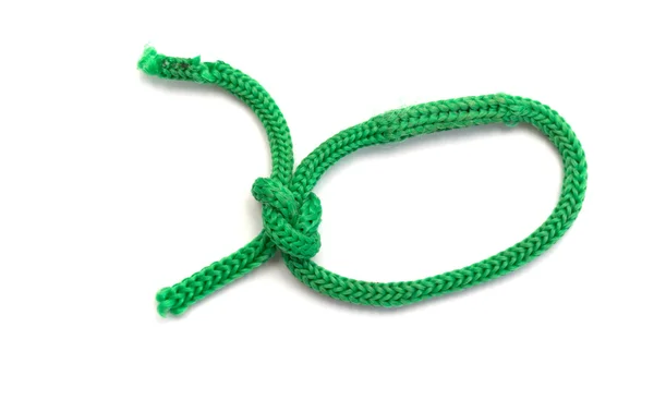 Zelené lano detailní up na bílém pozadí — Stock fotografie