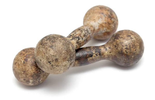 Gymnastic heavy dumbbell rusted — Stock Photo, Image