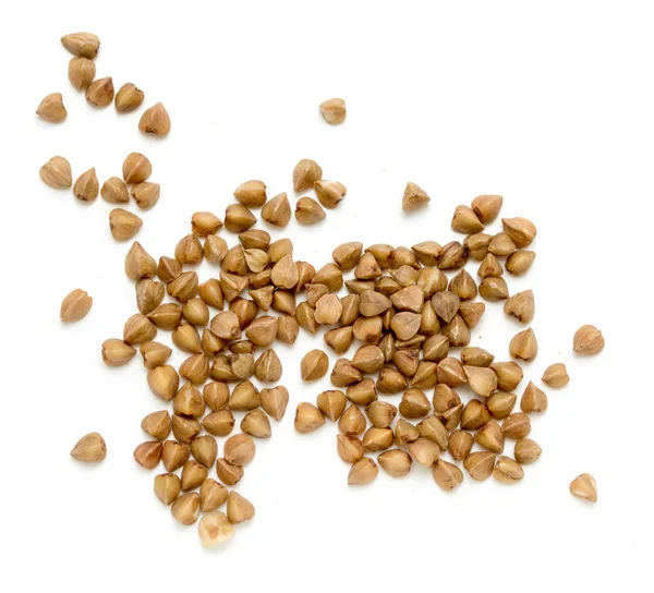 Buckwheat grains isolated — Stock Photo, Image