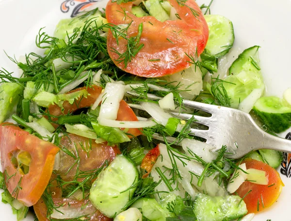 Ensalada de verduras en el plato —  Fotos de Stock