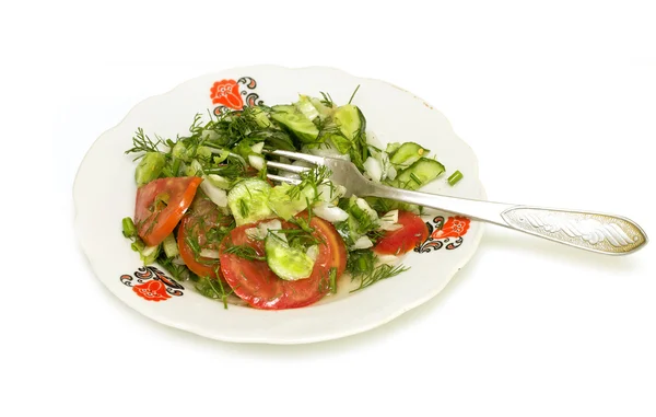Ensalada de verduras en el plato — Foto de Stock