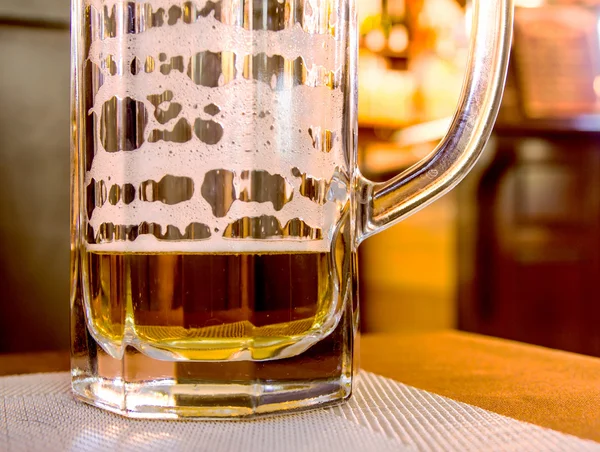 Beer in a glass on table — Stock Photo, Image