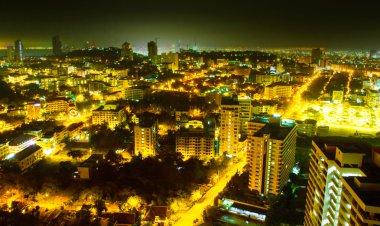 Pattaya cityscape alacakaranlıkta