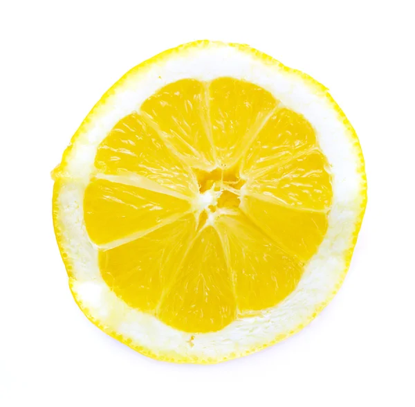 Slice of lemon on white — Stock Photo, Image