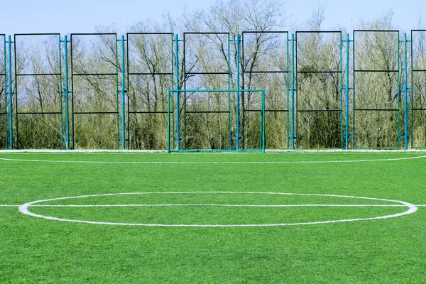 Зелений футбольне поле — стокове фото