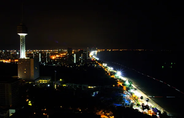 Paisaje urbano de Pattaya por la noche — Foto de Stock