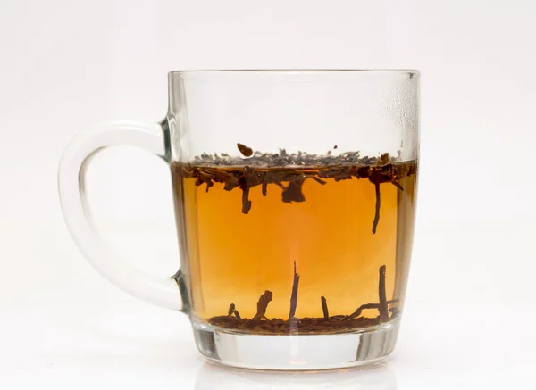 Egy átlátszó pohár tea — Stock Fotó