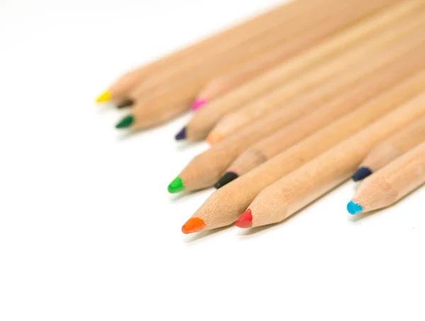Lápis de madeira sobre branco — Fotografia de Stock