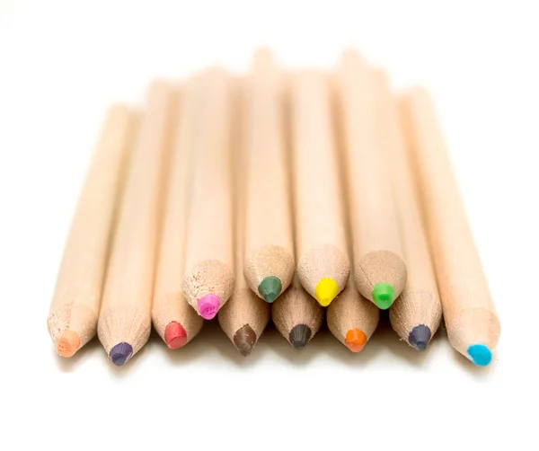 Wooden pencils on white — Stock Photo, Image