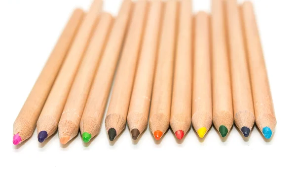 Wooden pencils on white — Stock Photo, Image