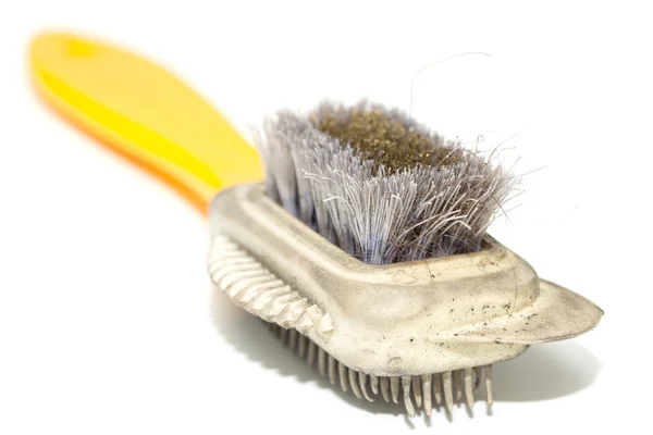 Old brush for shoe Stock Photo