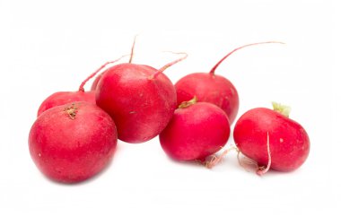 Bir beyaz üzerine kırmızı turp